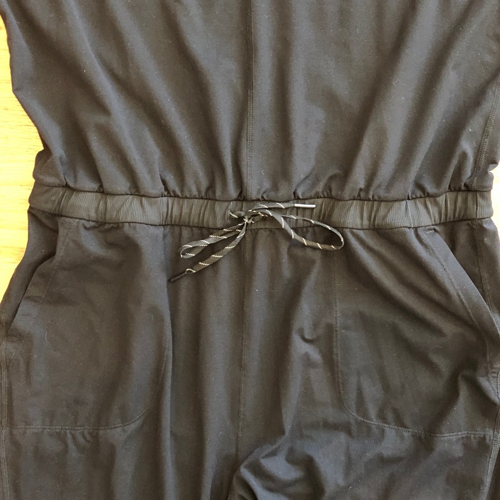 Zella Black Sleeveless Jumpsuit with Drawstring Waist, EUC, L - Picture 6 of 16